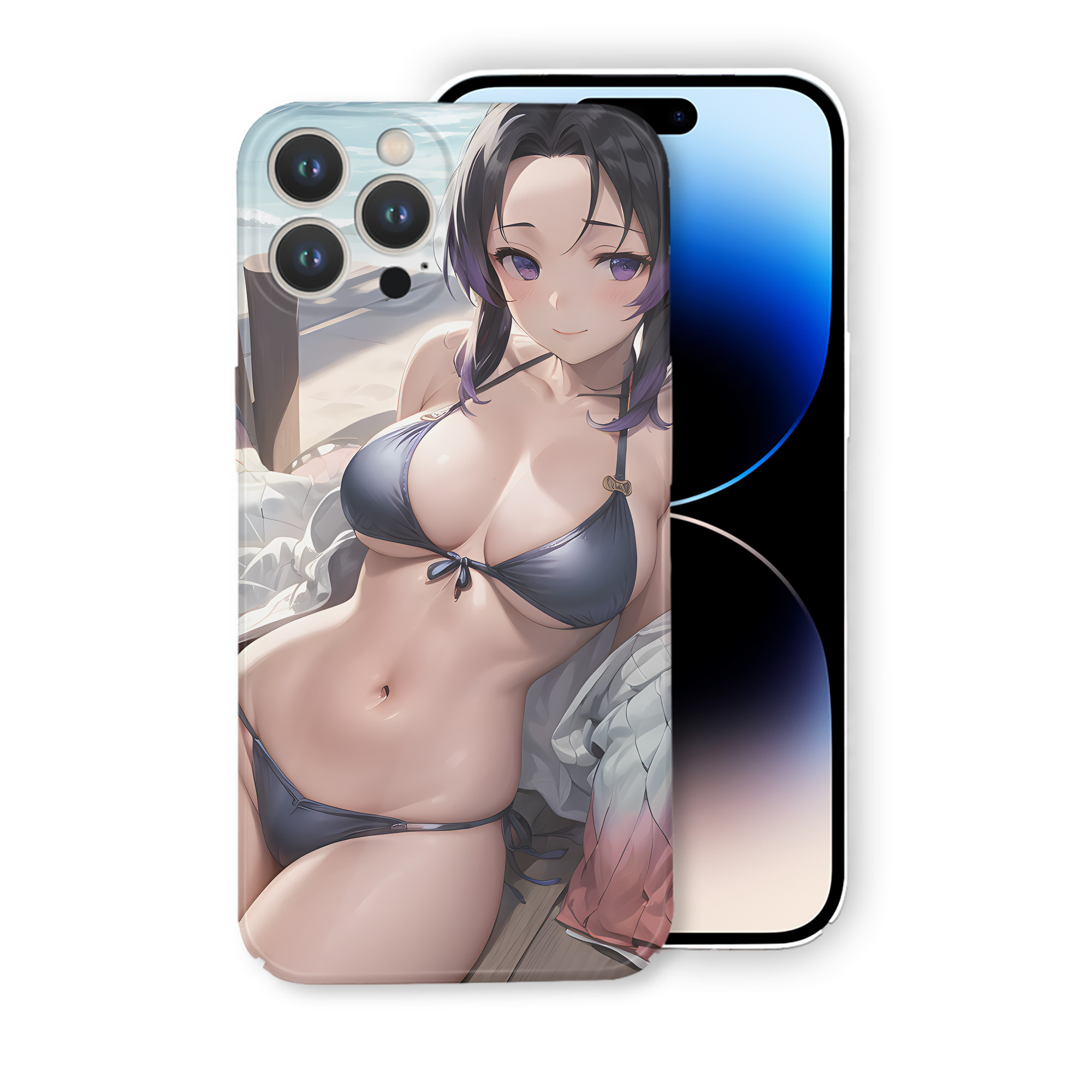 （画像用） 鬼滅の刃（きめつのやいば）蟲柱-胡蝶 しのぶ／こちょう しのぶ Kochou Shinobu 【iPhone 14シリーズ対応】ハードケース